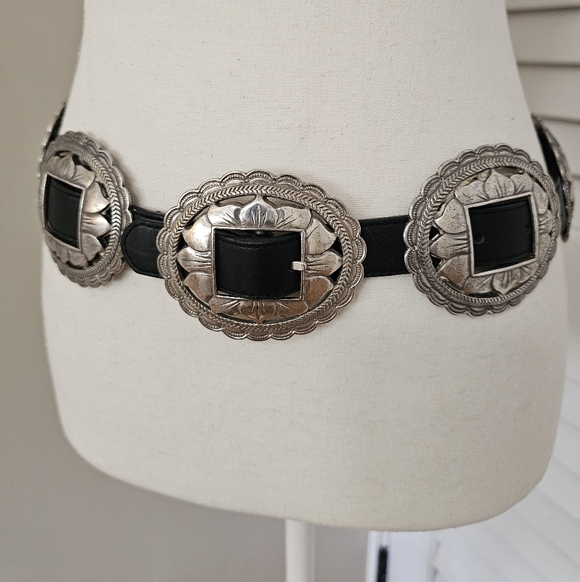 Brighton Vintage Sunflower Concho Belt with Genuine Leather Size Medium